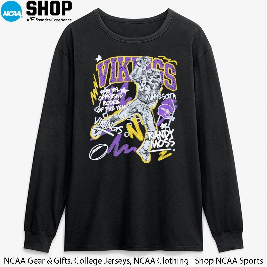 Randy Moss Minnesota Vikings Chalked Up Player Graphic Signature T-Shirt