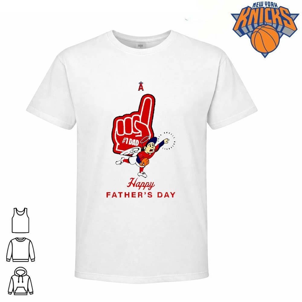 Los Angeles Angels Baseball Retro Mascot Number One 1 Dad Vintage Happy Fathers Day Shirt
