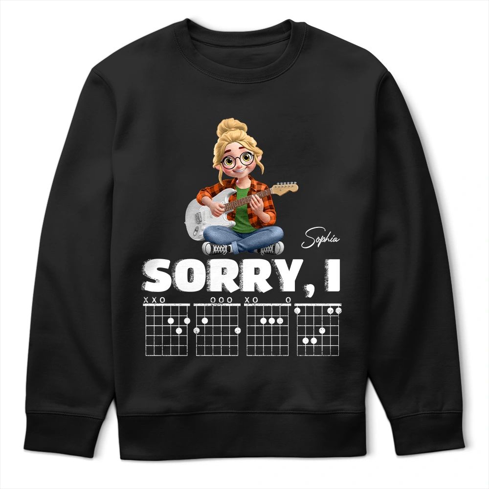 Sorry I D G A F Chord 3D Effect Fun Guitar Player - Personalized T Shirt