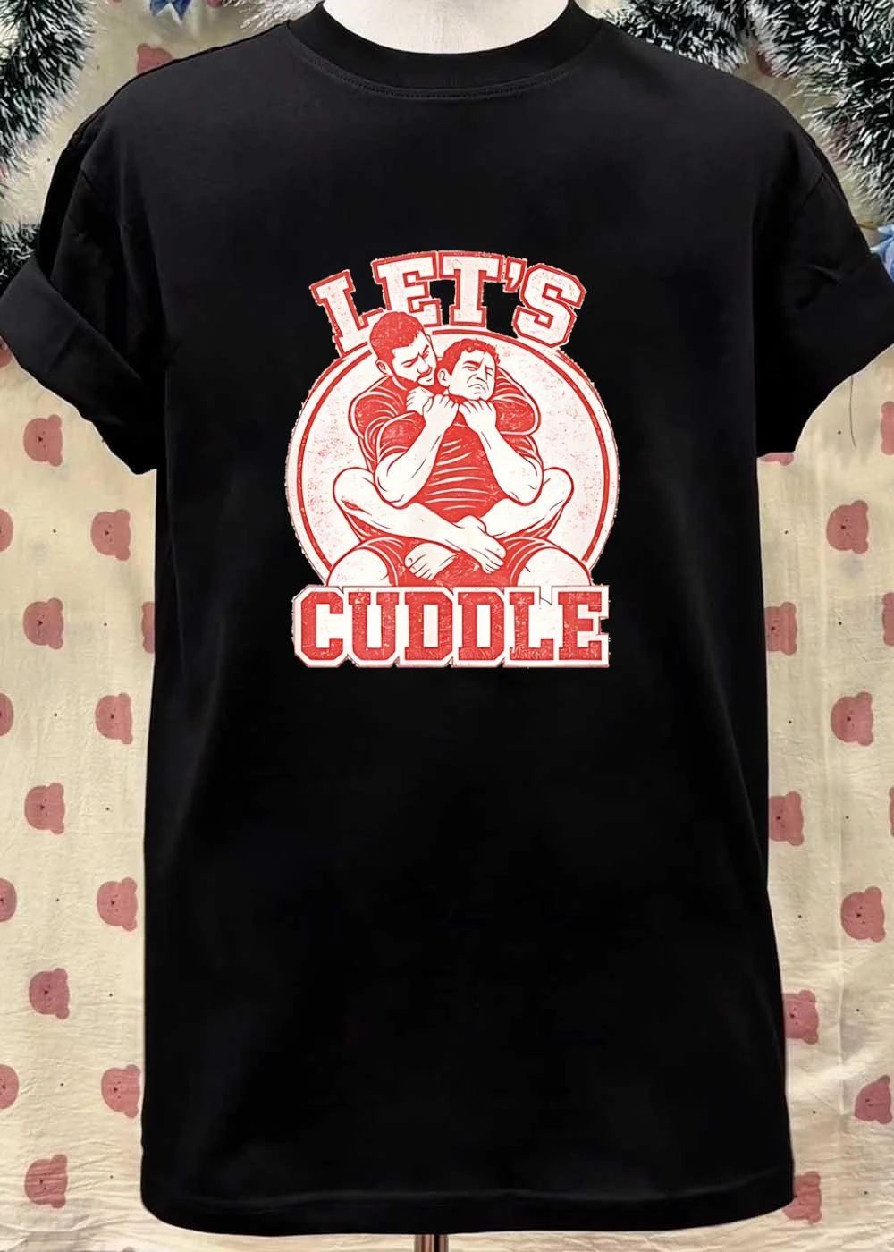 Vintage Style Brazilian Jiu Jitsu Grappling Let’s Cuddle BJJ T-Shirt