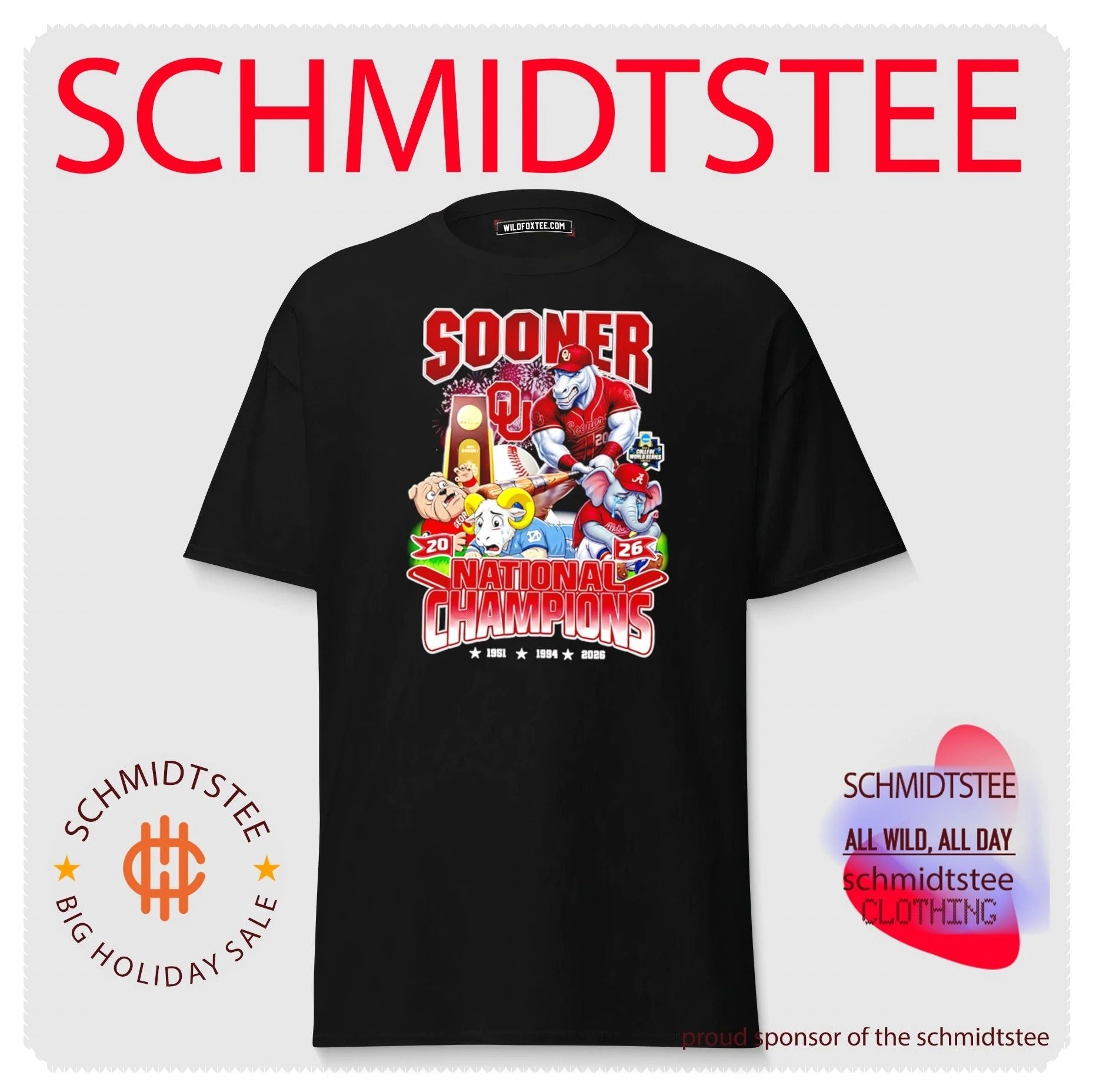 Oklahoma Sooners 2026 National Champions Mascot shirt