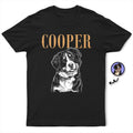 Custom Photo White Pencil Sketch Art Dog Cat Portrait - Personalized T Shirt