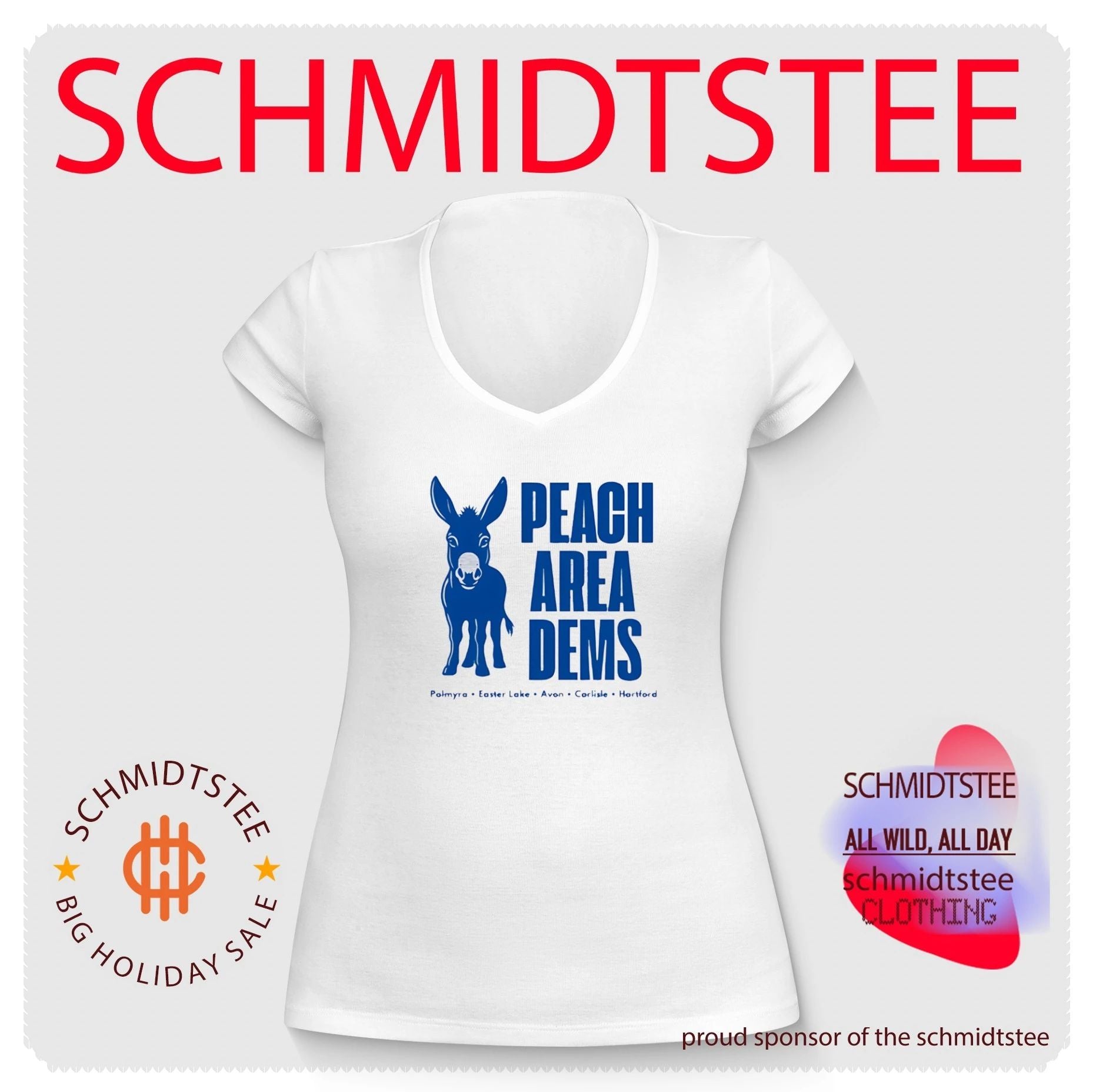 Warren County Democrats Peach Area Dems shirt