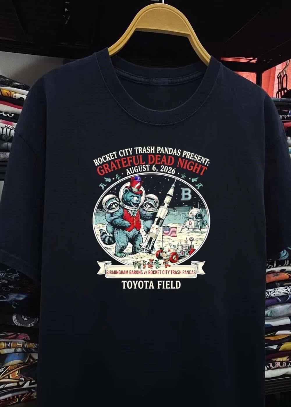 Rocket City Trash Pandas Grateful Dead Night August 6 2026 Toyota Field T-Shirt