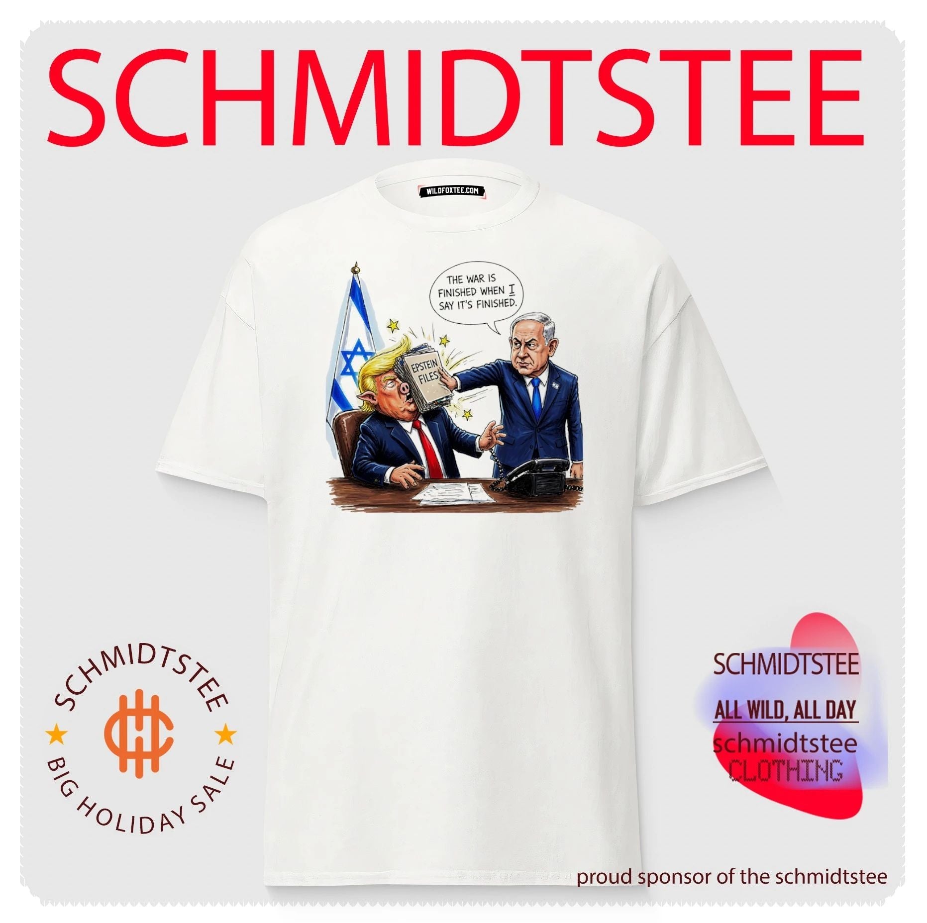 Phone call between Benjamin Netanyahu and Donald Trump satirical shirt