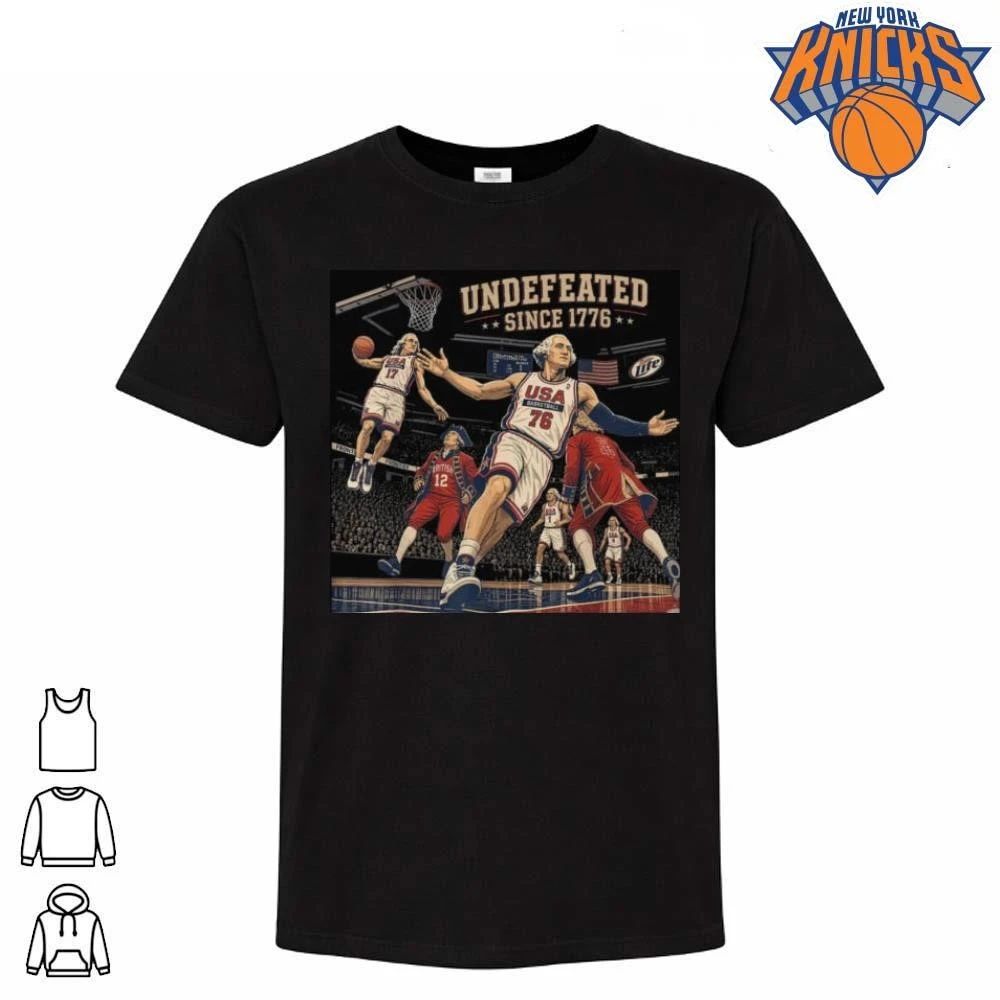 Undefeated Since 1776 George Washington Dunking USA Basketball Shirt