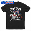 America 250 Years Of Freedom Cowboy Skeleton - T Shirt