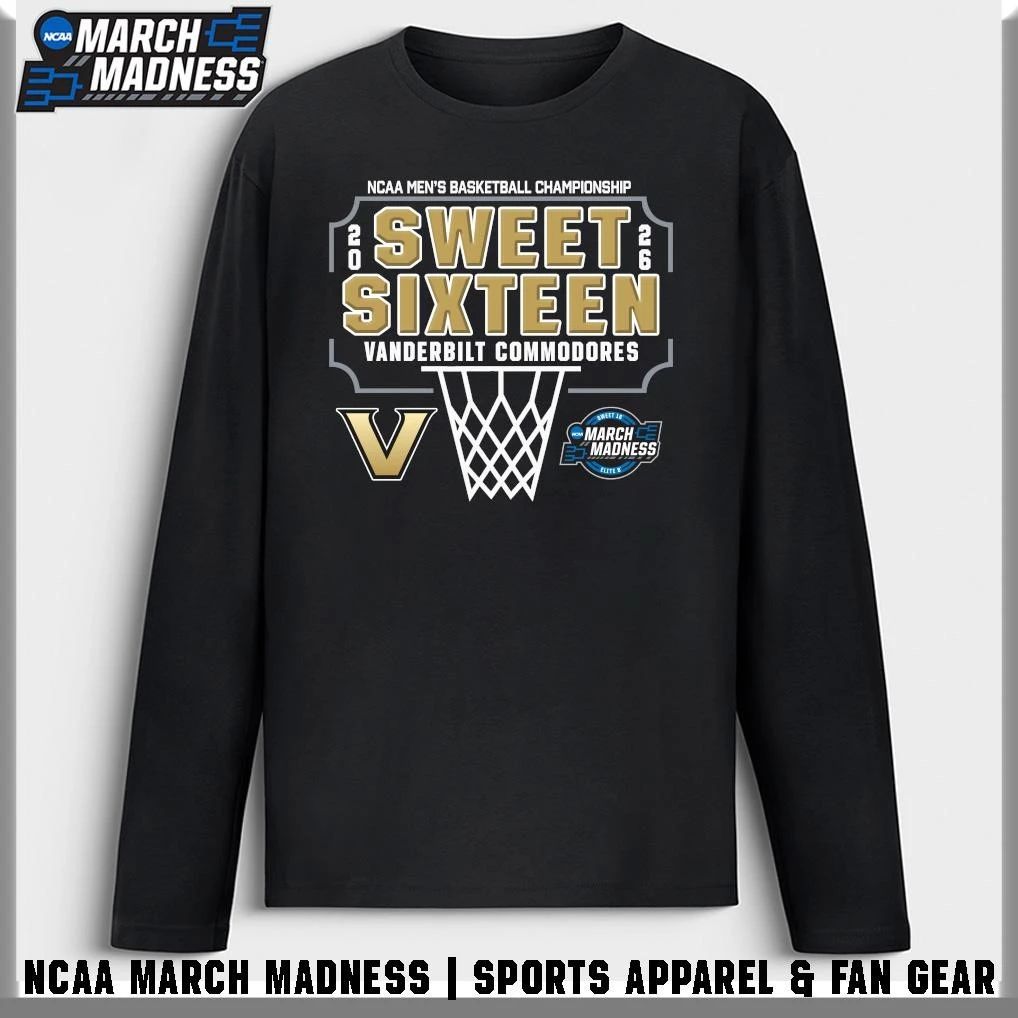 Vanderbilt Commodores 2026 NCAA Men’s Basketball Tournament March Madness Sweet Sixteen T-Shirt