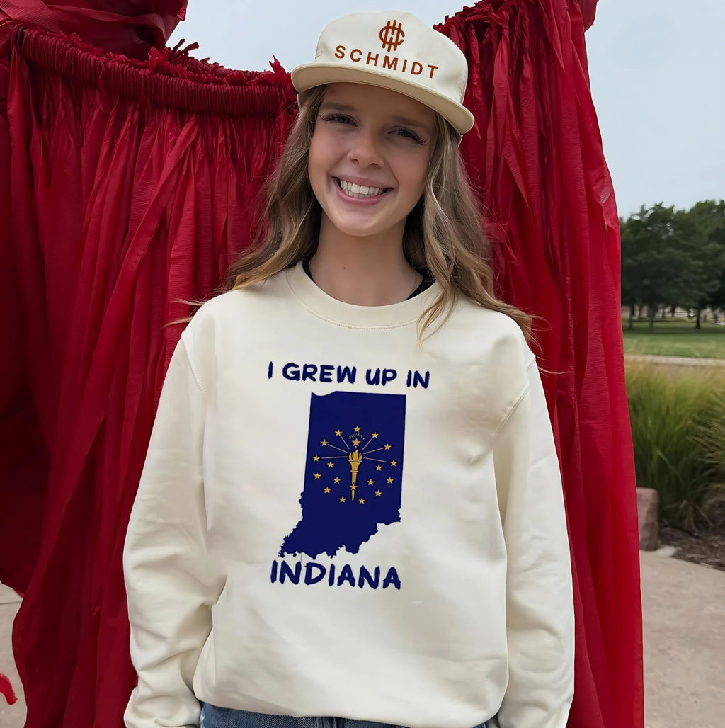 I grew up in Indiana map shirt