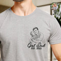 Custom Photo Pencil Sketch Girl Dad - Personalized T Shirt