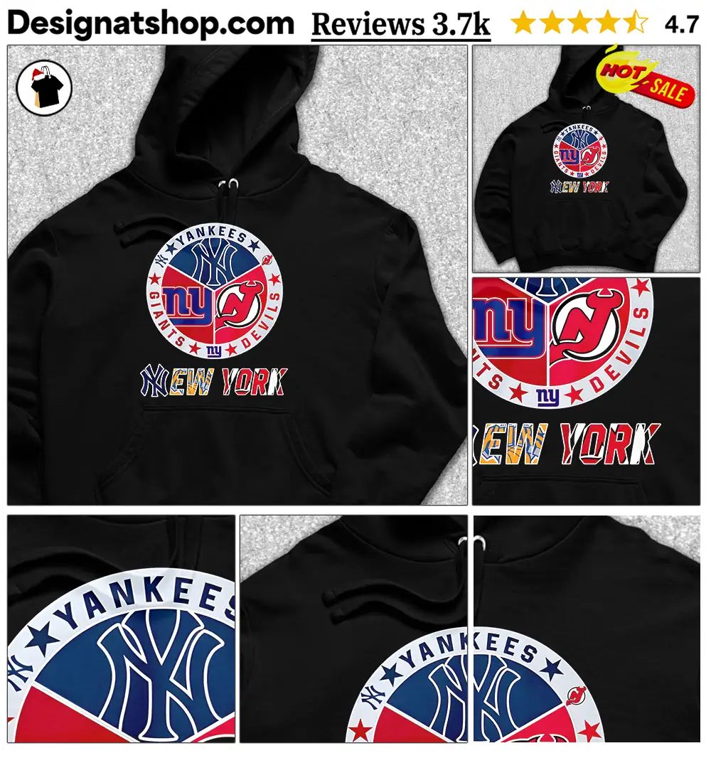 Yankees Giants Devils New York sports team logos shirt