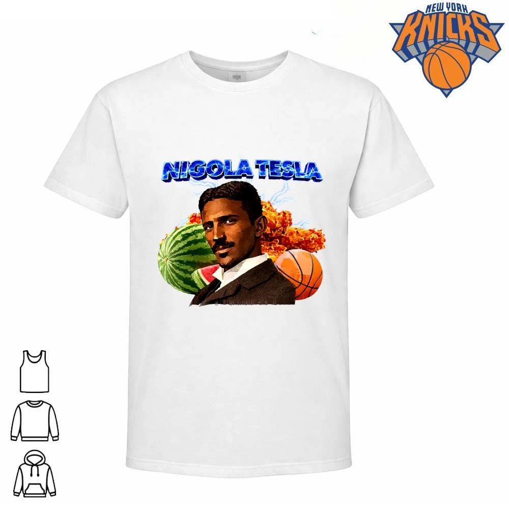 Nigola Tesla Meme Watermelon Fried Chicken Basketball Lightning Graphic shirt