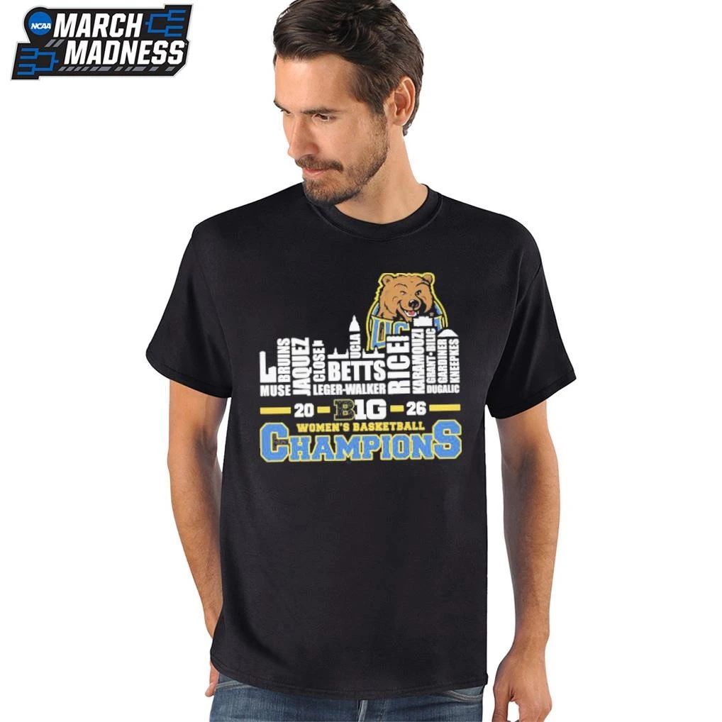 UCLA Bruins City Skyline Players Names 2026 Big Ten Women’s Basketball Champions T-Shirt