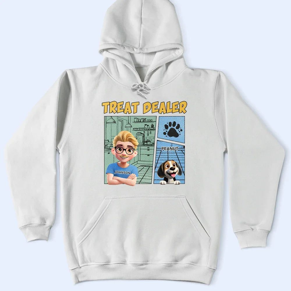 Funny Comic Pet Lover Treat Dealer Cute Dog Cat - Personalized T Shirt