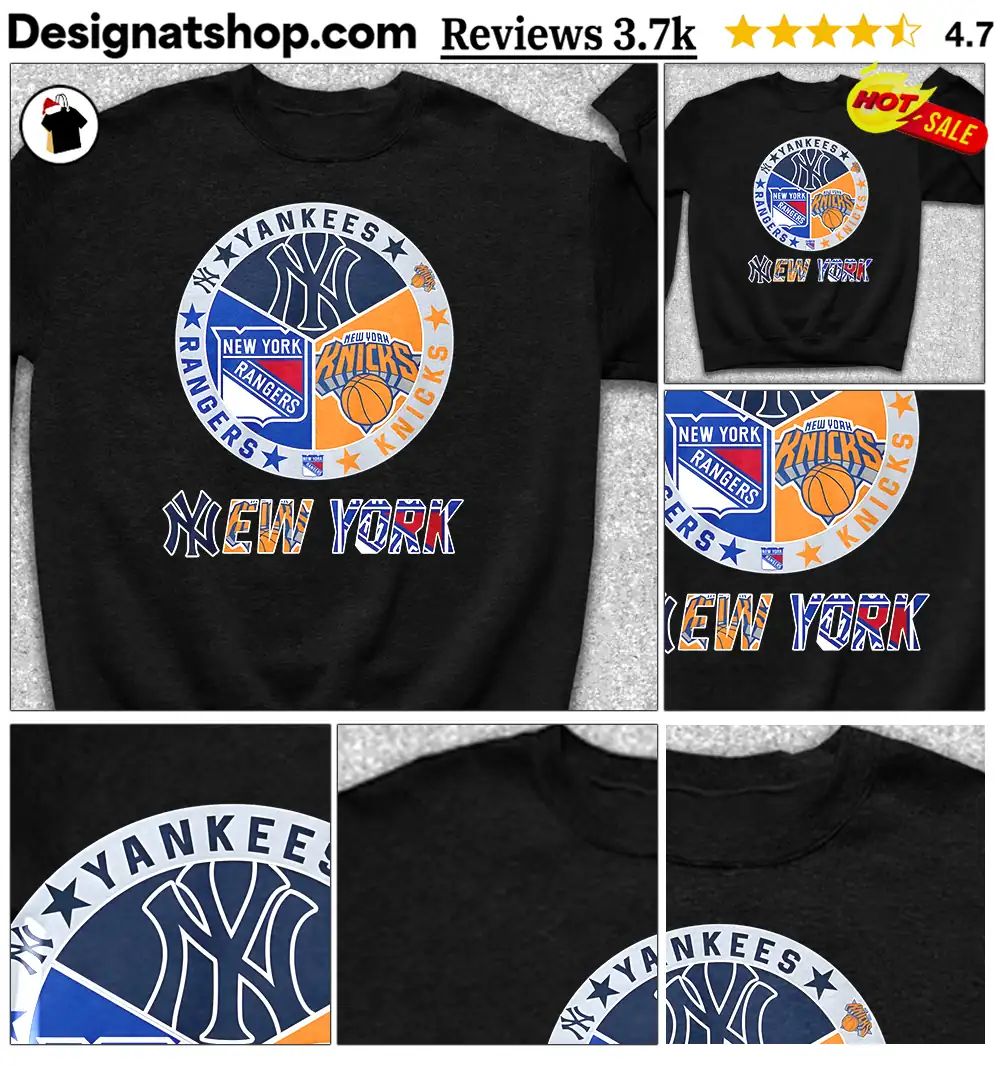 Yankees Rangers Knicks New York sports team logo shirt