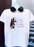 Woman Crying Eyes Violet Aesthetic Apparel T-Shirt