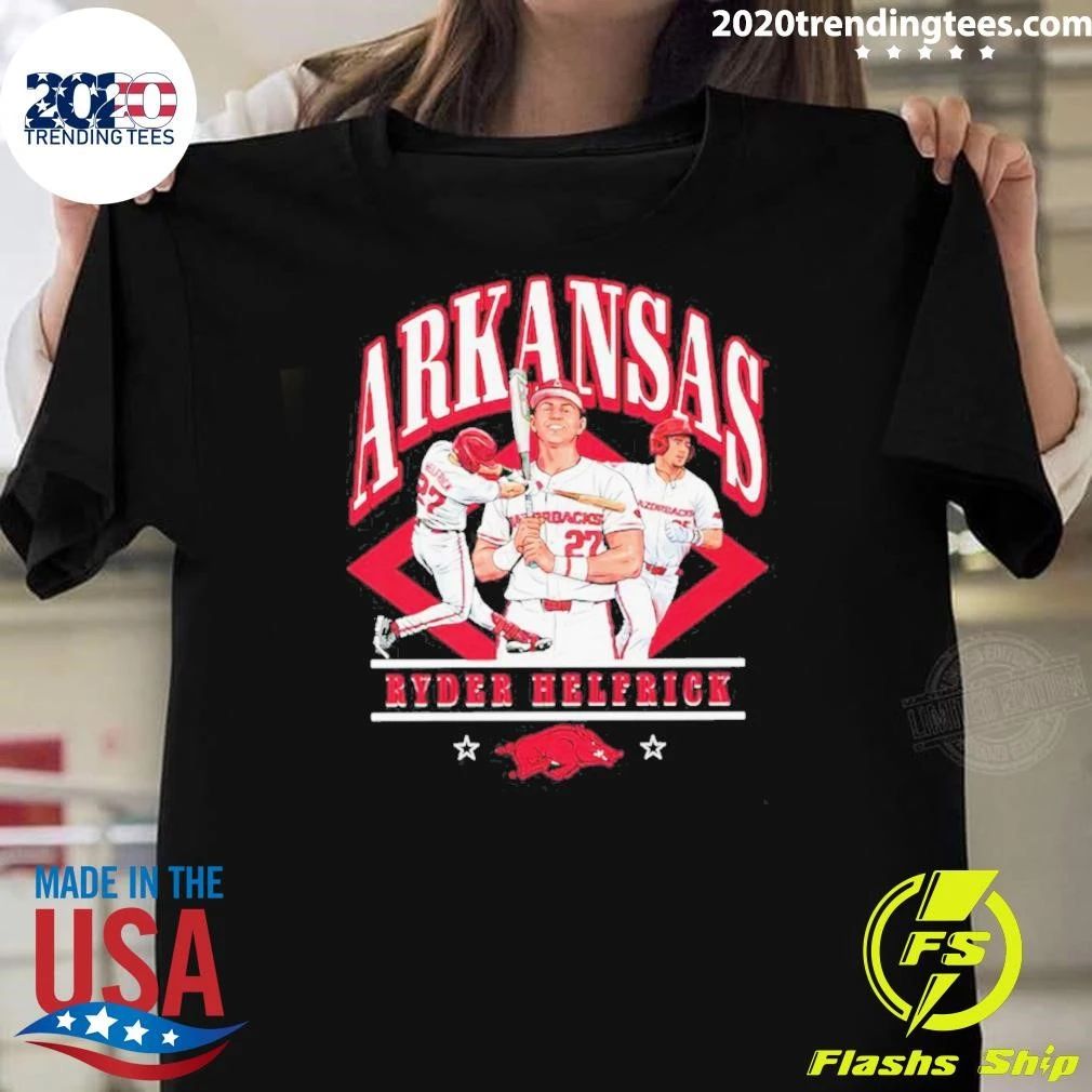 Ryder Helfrick Arkansas Razorbacks Baseball Shirt