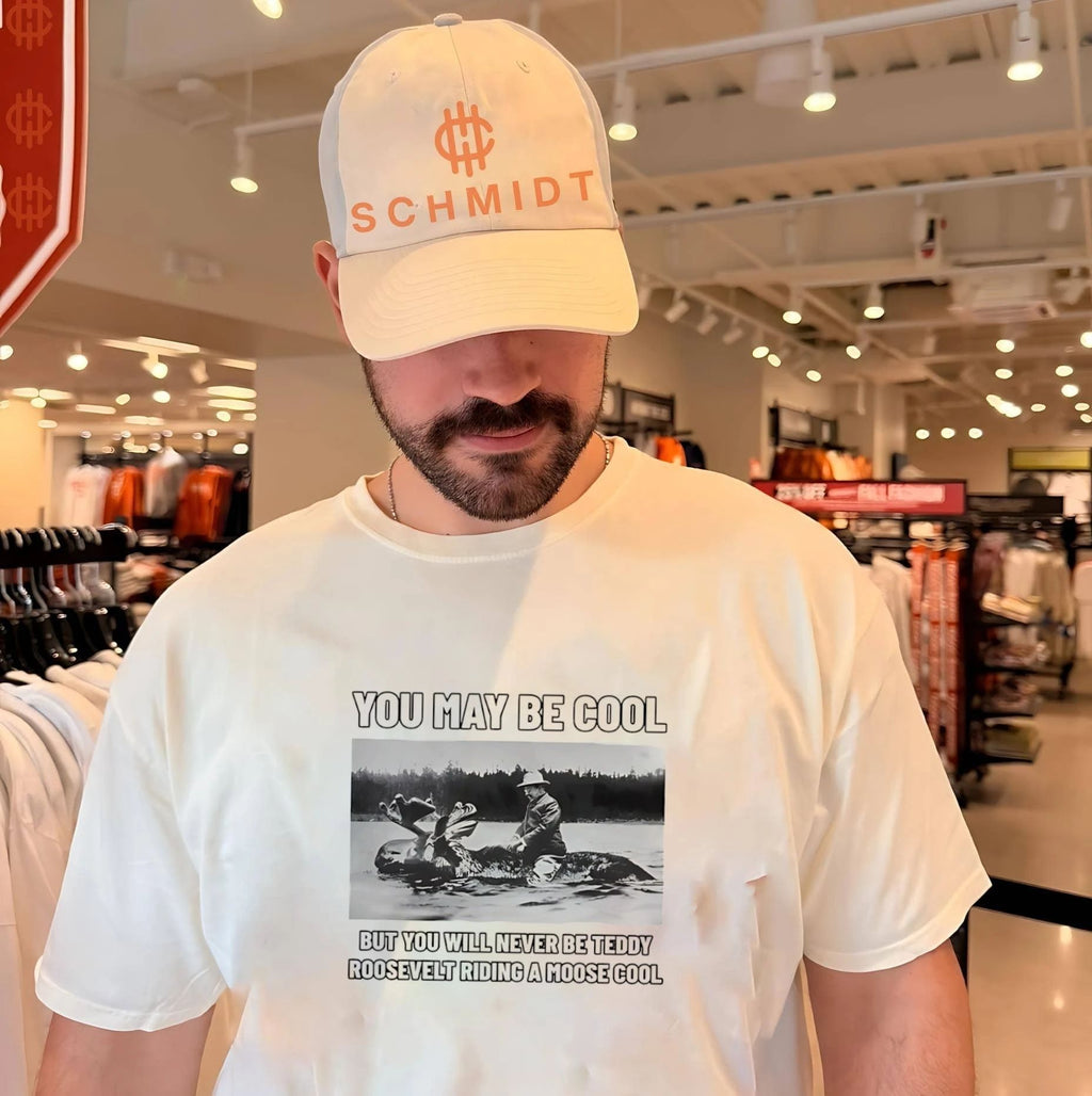 Teddy Roosevelt riding moose you may be cool shirt