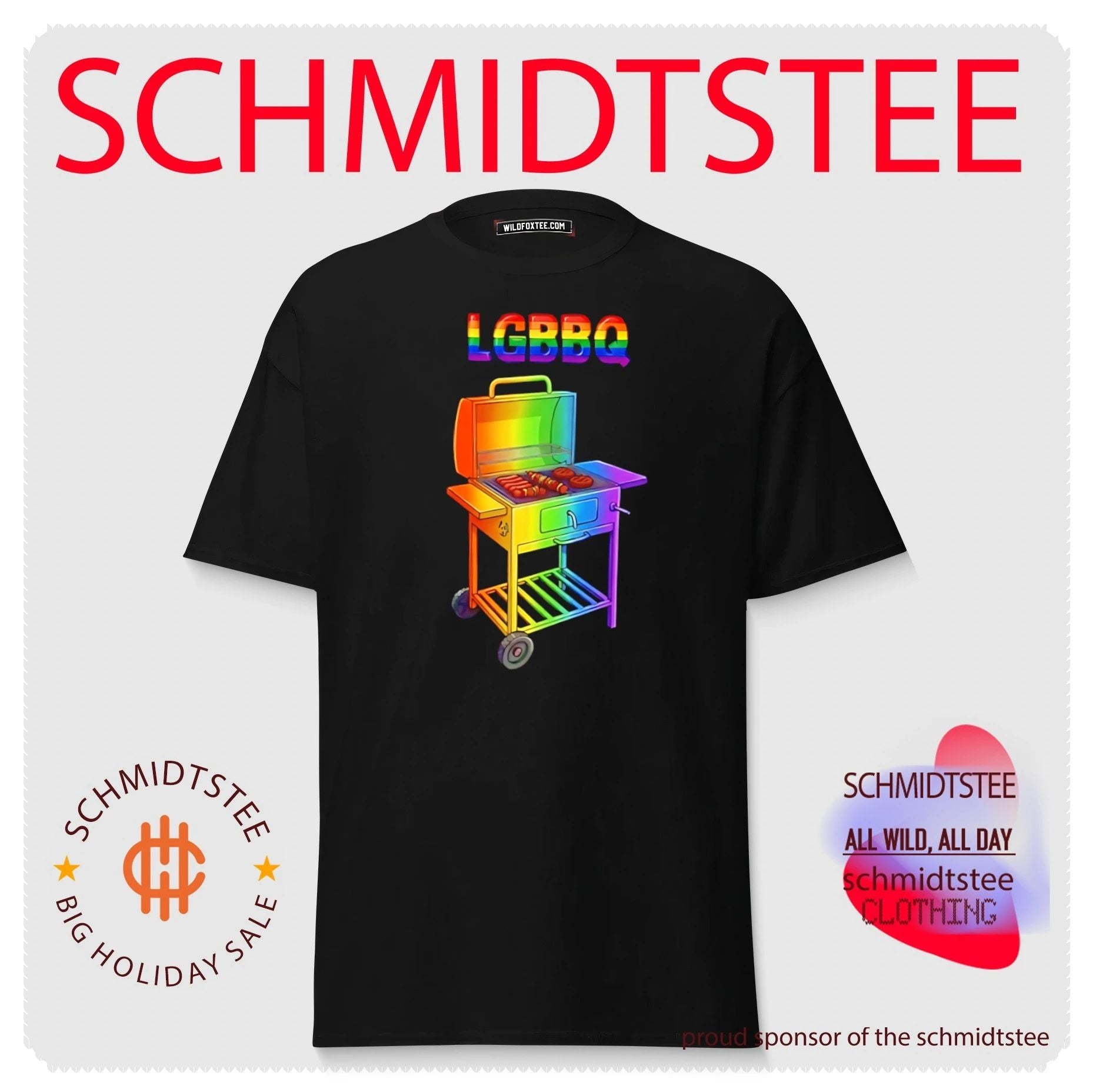 LGBBQ rainbow grill graphic shirt