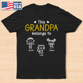 This Grandpa Belongs To Kid Stick Figures - Personalized T Shirt