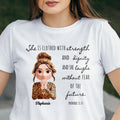 Clothed With Strength And Dignity 3D Effect Praying Woman - Personalized T Shirt