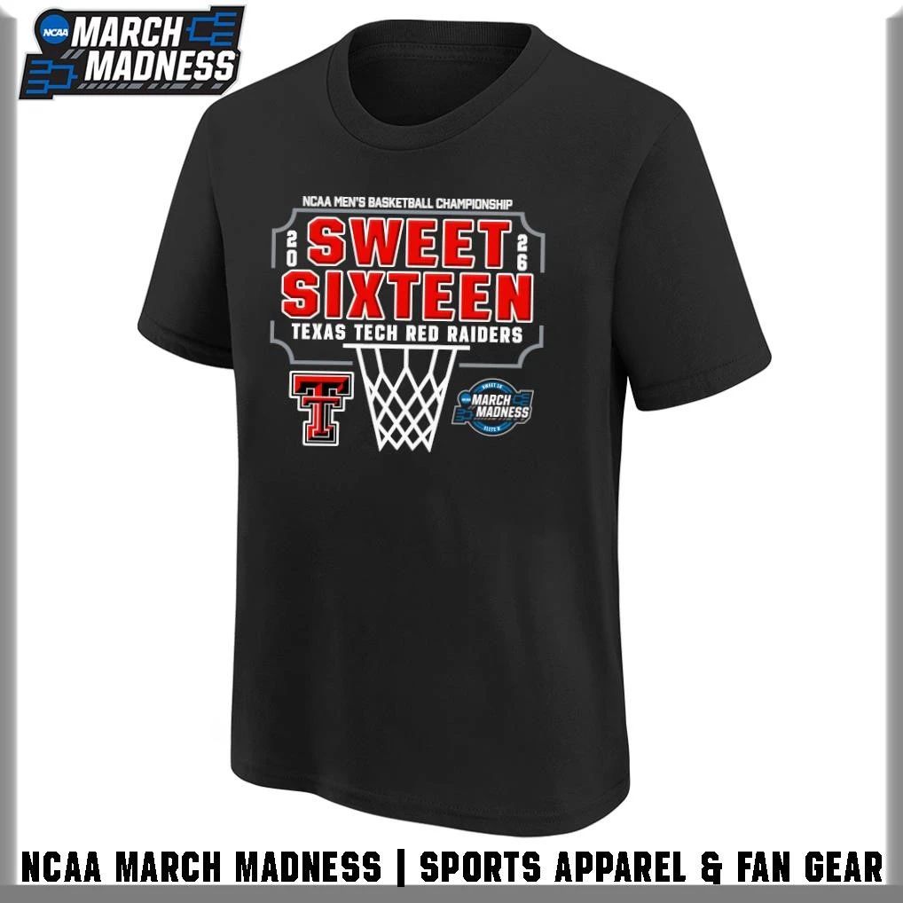 Texas Tech Red Raiders 2026 NCAA Men’s Basketball Tournament March Madness Sweet Sixteen T-Shirt