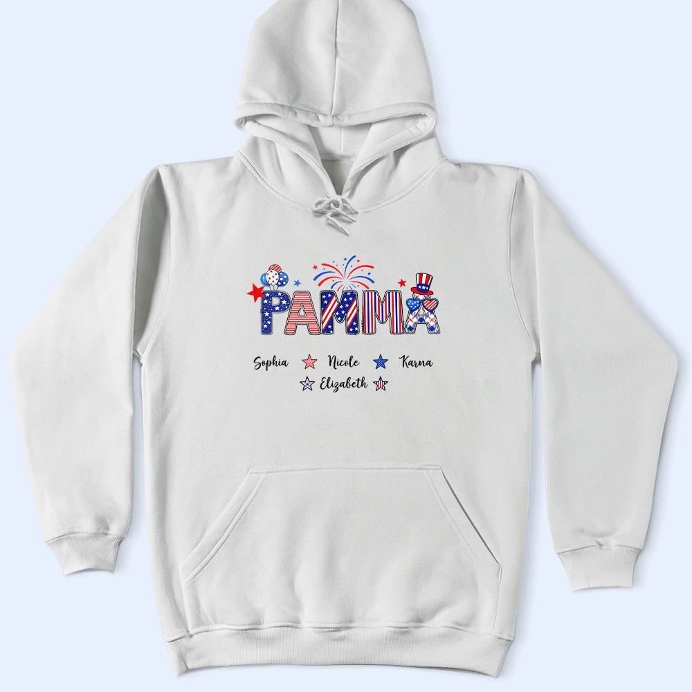 Stars & Stripes Mom Grandma Patriotic Title - Personalized T Shirt