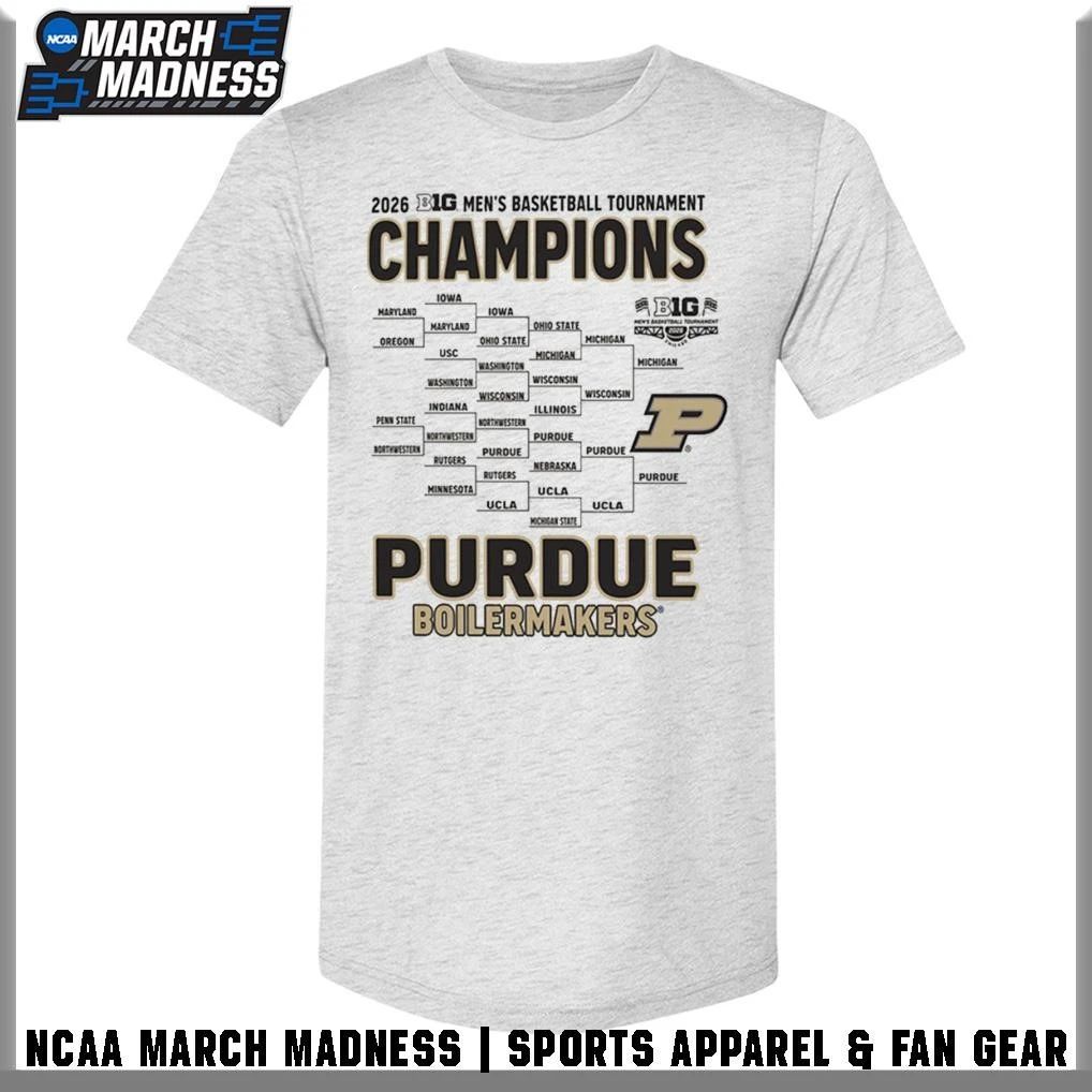 Purdue Boilermakers 2026 Big Ten Men’s Basketball Tournament Champions Bracket T-Shirt