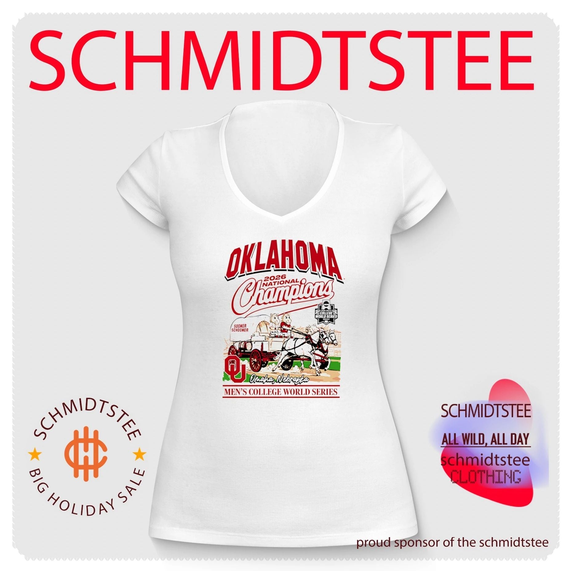 Oklahoma Sooners 2026 College World Series Champions Wagon mascot shirt