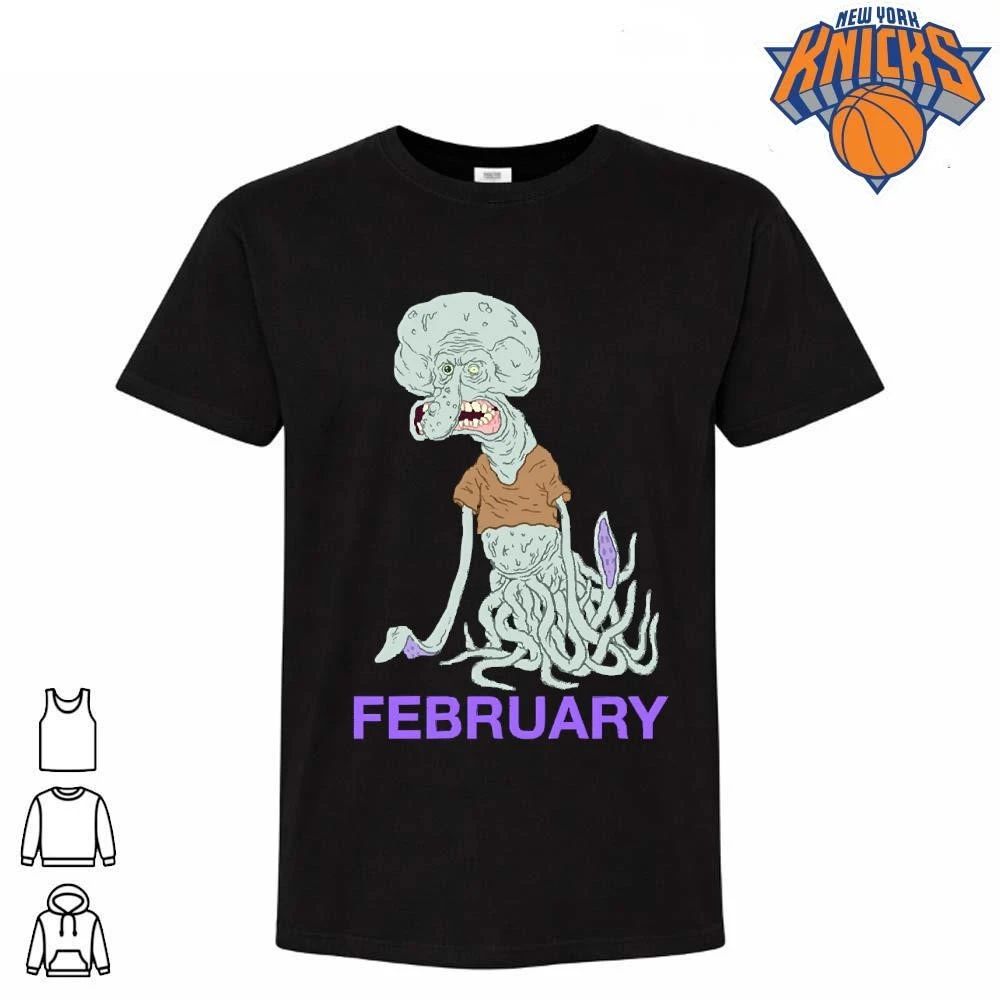 Creepy Squidward February Birthday MeatCanyon Style Distorted Cartoon Character Shirt