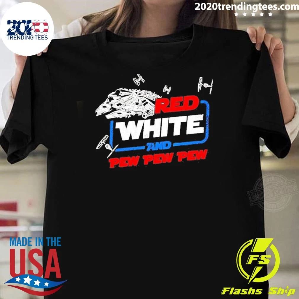 Star Red White and Pew Pew 4th of July Shirt