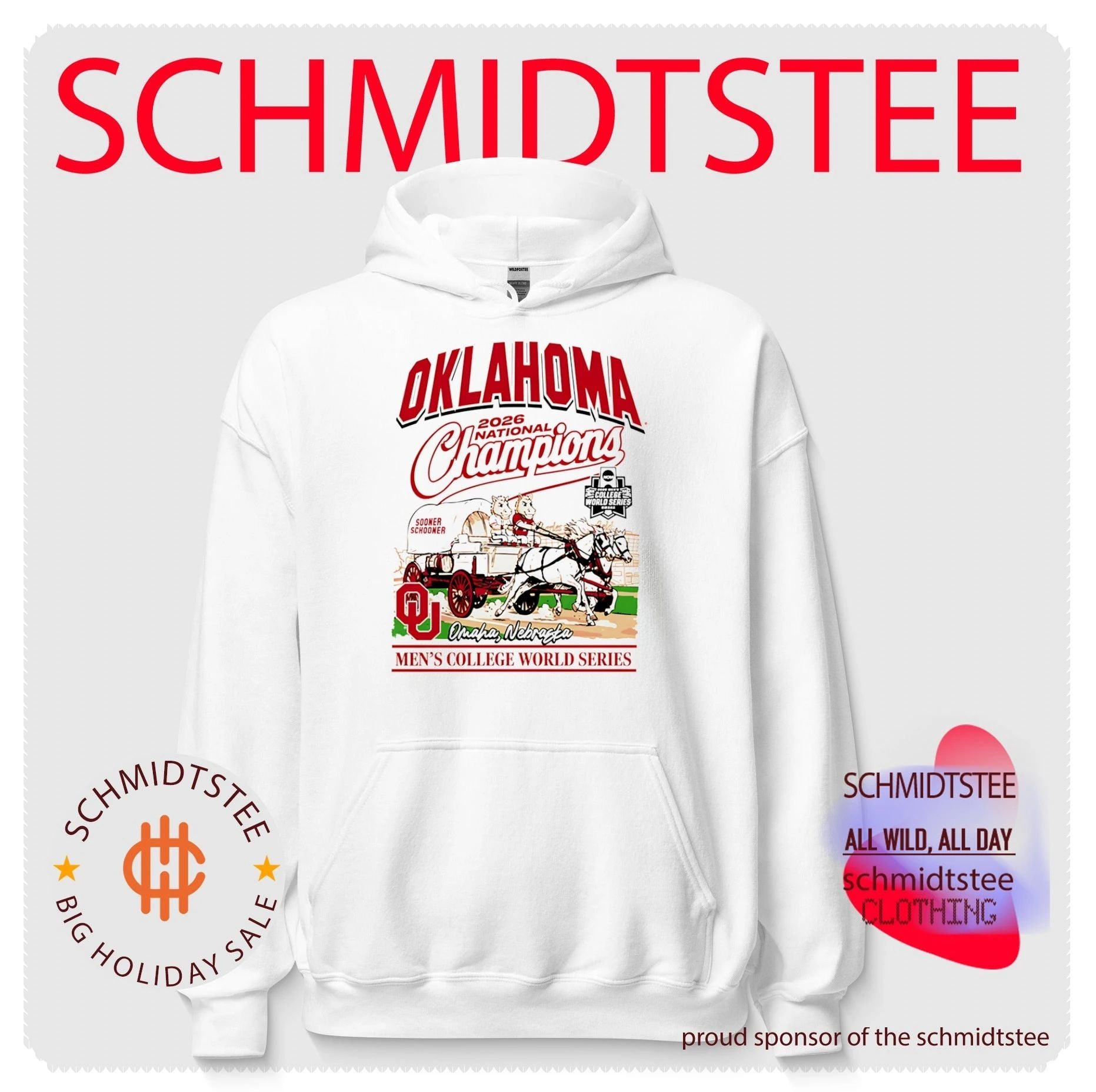 Oklahoma Sooners 2026 College World Series Champions Wagon mascot shirt