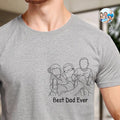 Custom Photo Faceless Outline Sketch Best Dad Ever Grandpa Papa - Personalized T Shirt