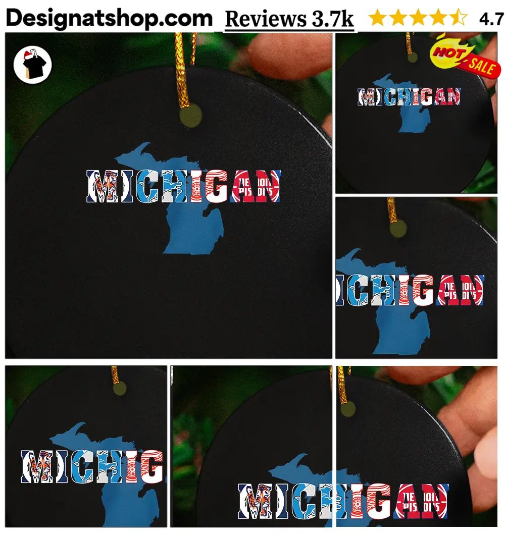 Detroit Tigers Lions Red Wings Pistons Michigan Sports Team Logo Art Shirt