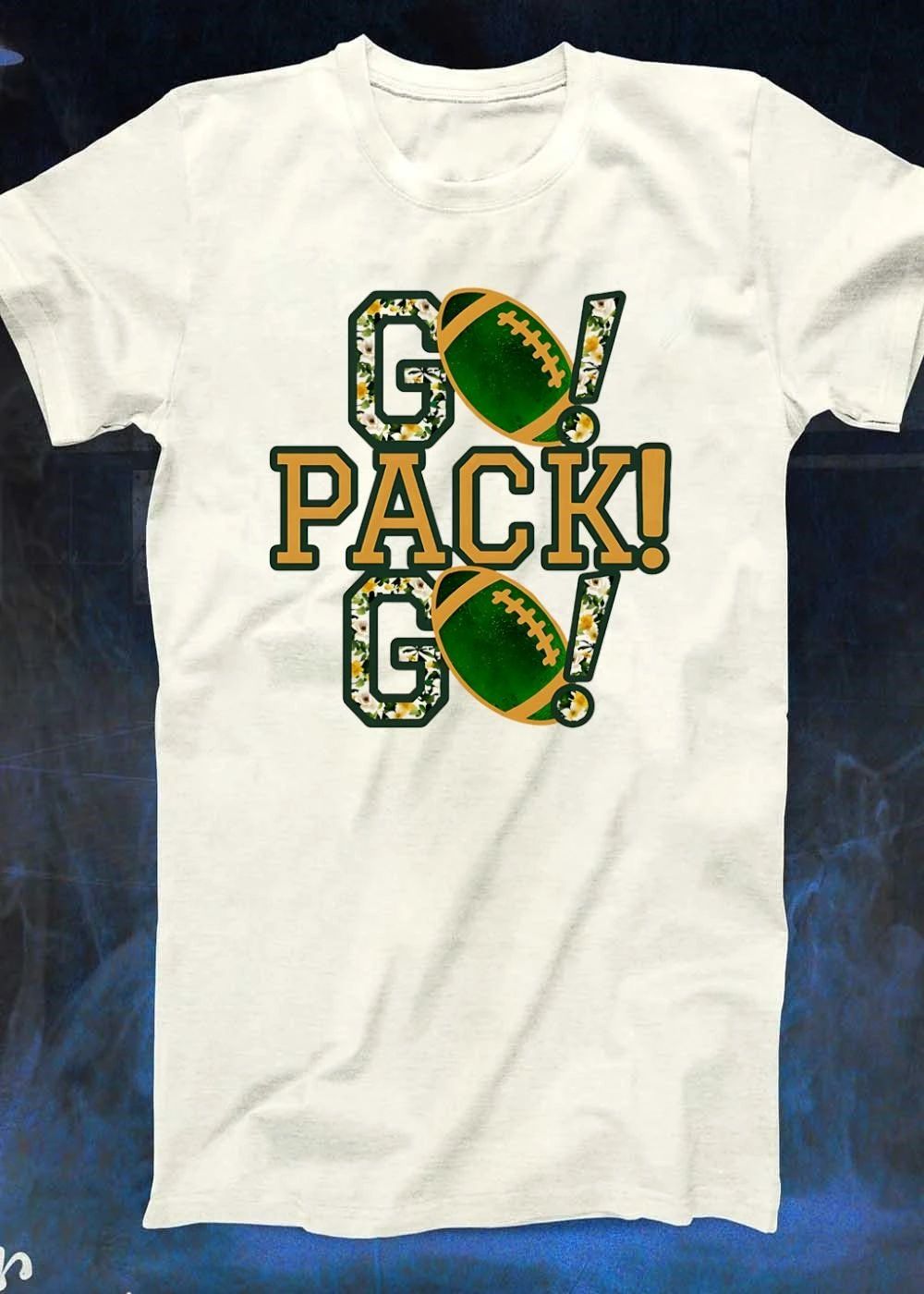 Packers Fan Apparel Go Pack Go Football Floral Print shirt