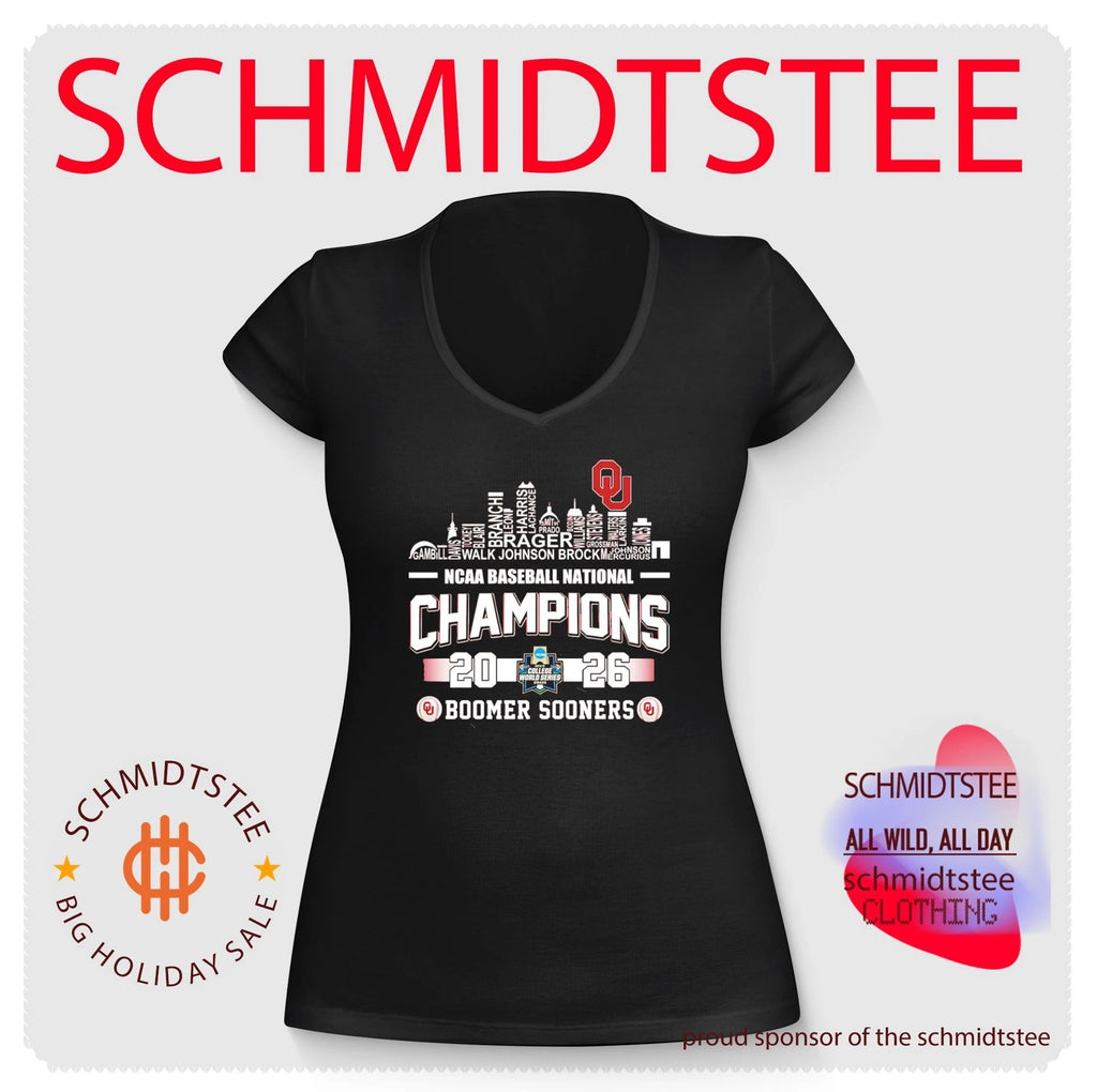 Oklahoma Sooners NCAA National Champions 2026 Boomer Sooners name skyline shirt