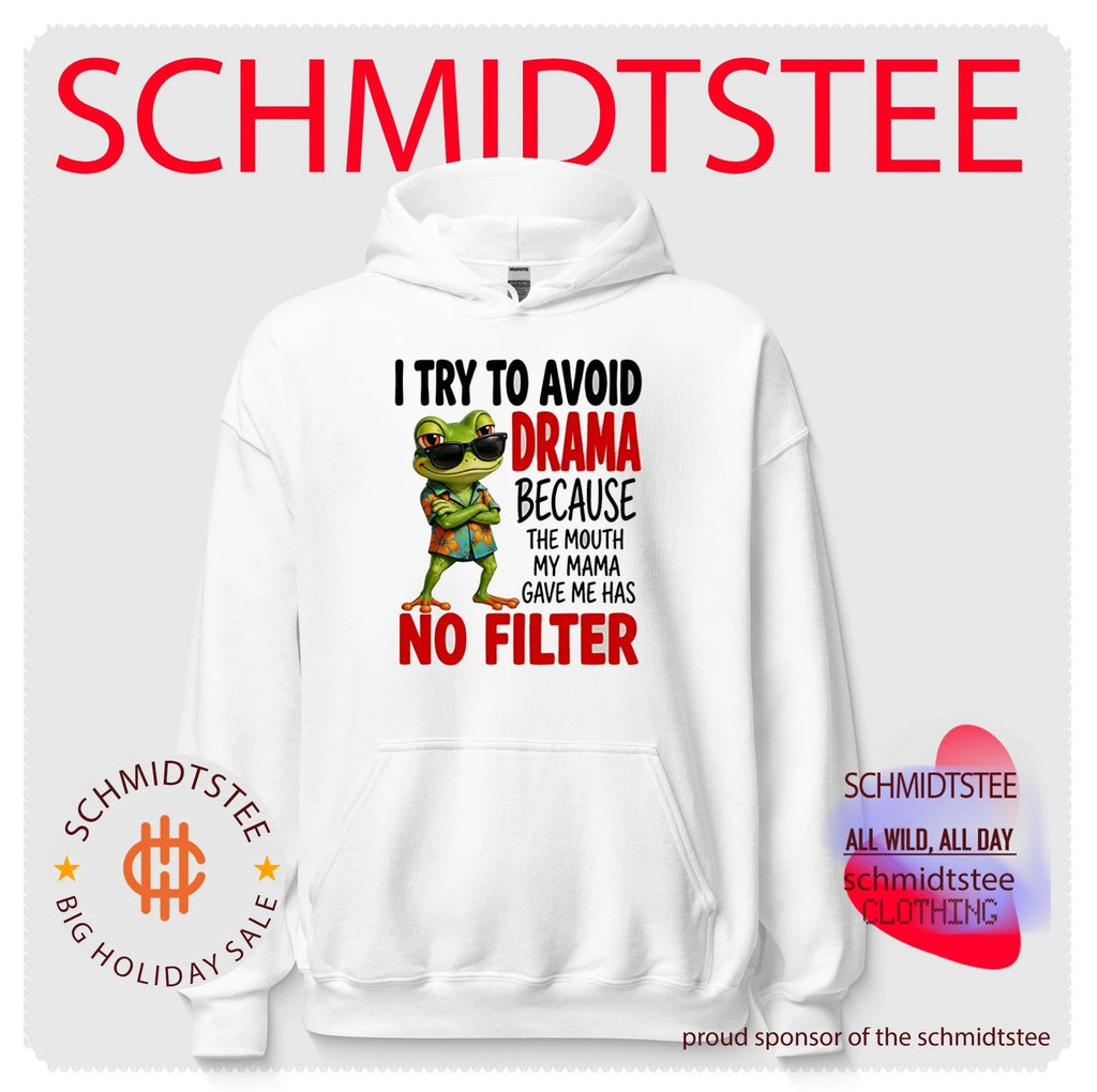 I try to avoid drama because the mouth my mama gave me has no filter cartoon frog shirt