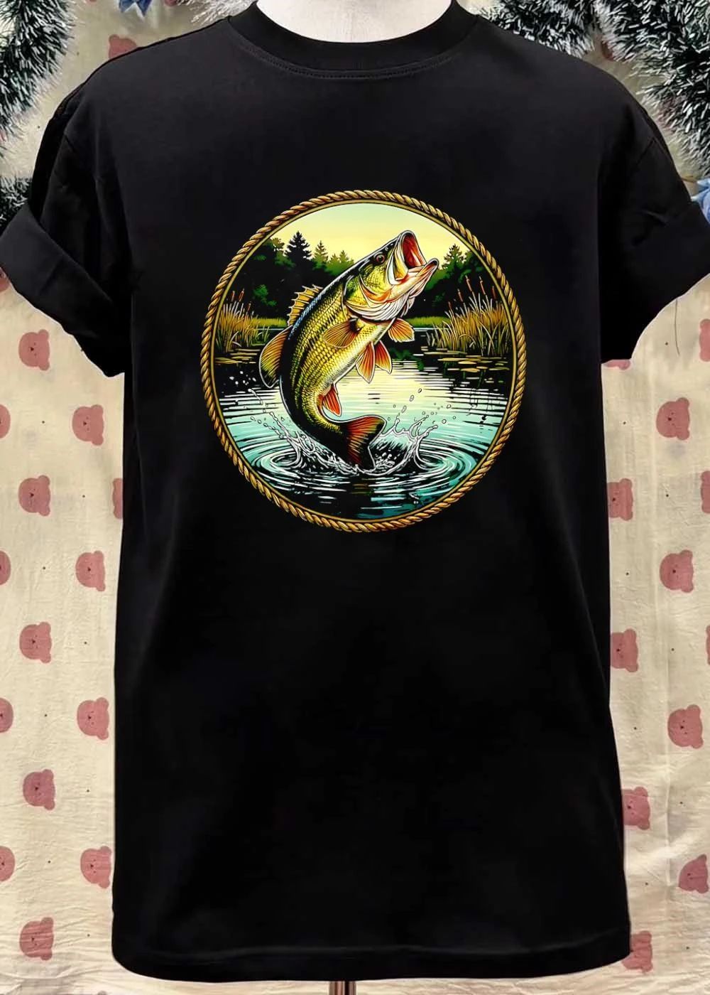 Jumping Largemouth Bass Fishing T-Shirt