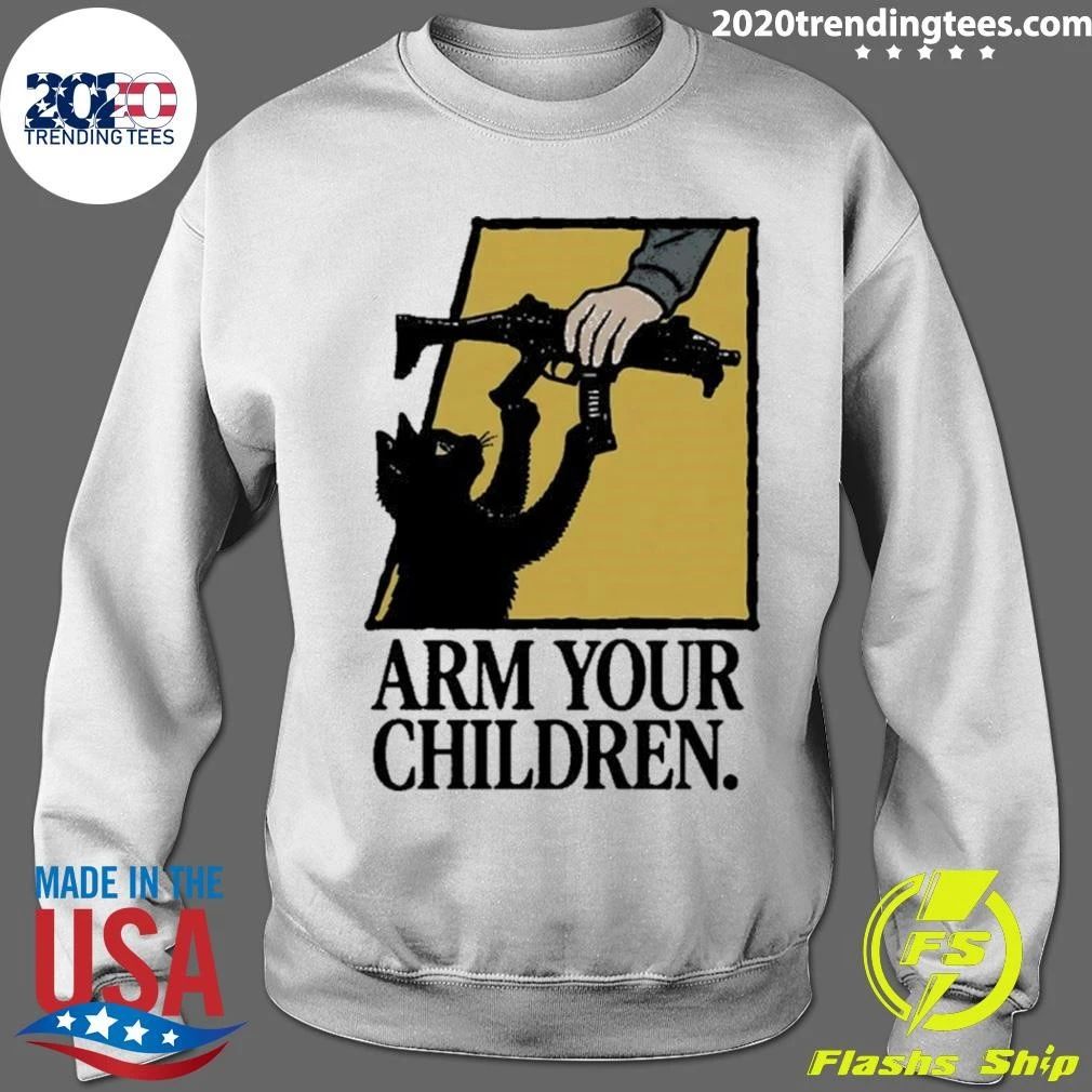 Black Cat Arm Your Children Gun Rights Shirt