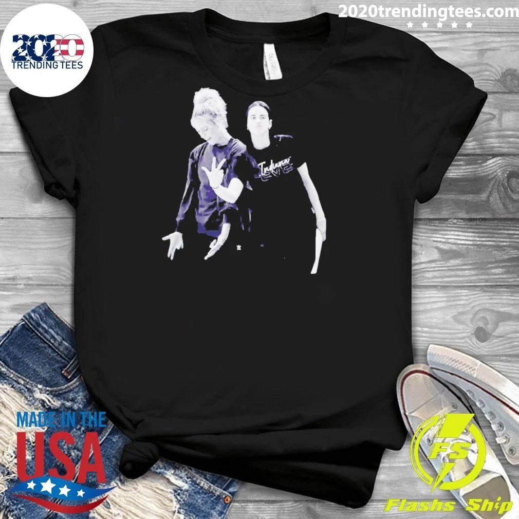 Caitlin Clark And Sophie Cunningham Black And White Duo Photo Shirt