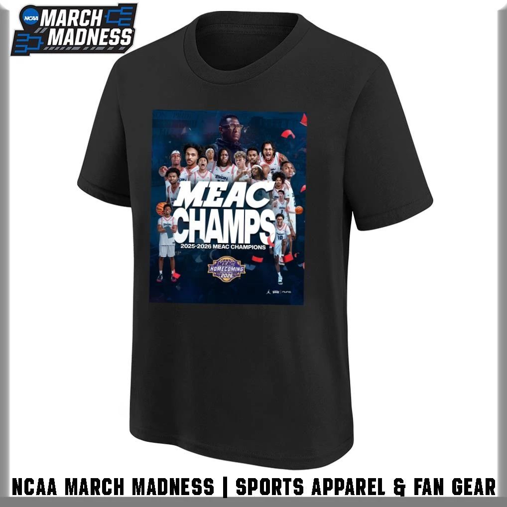 Howard Bison 2025-2026 MEAC Tournament Champions T-Shirt