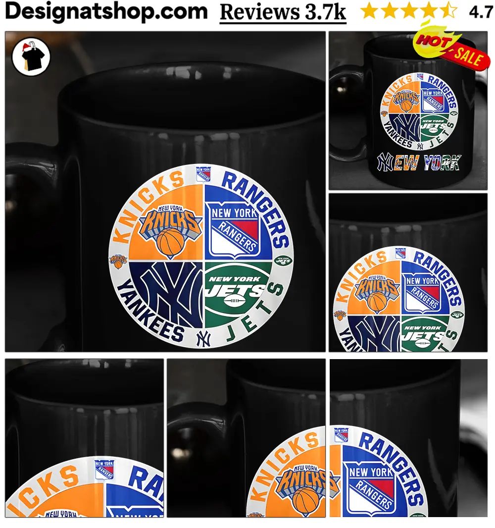Knicks Rangers Yankees Jets New York team logo sports shirt