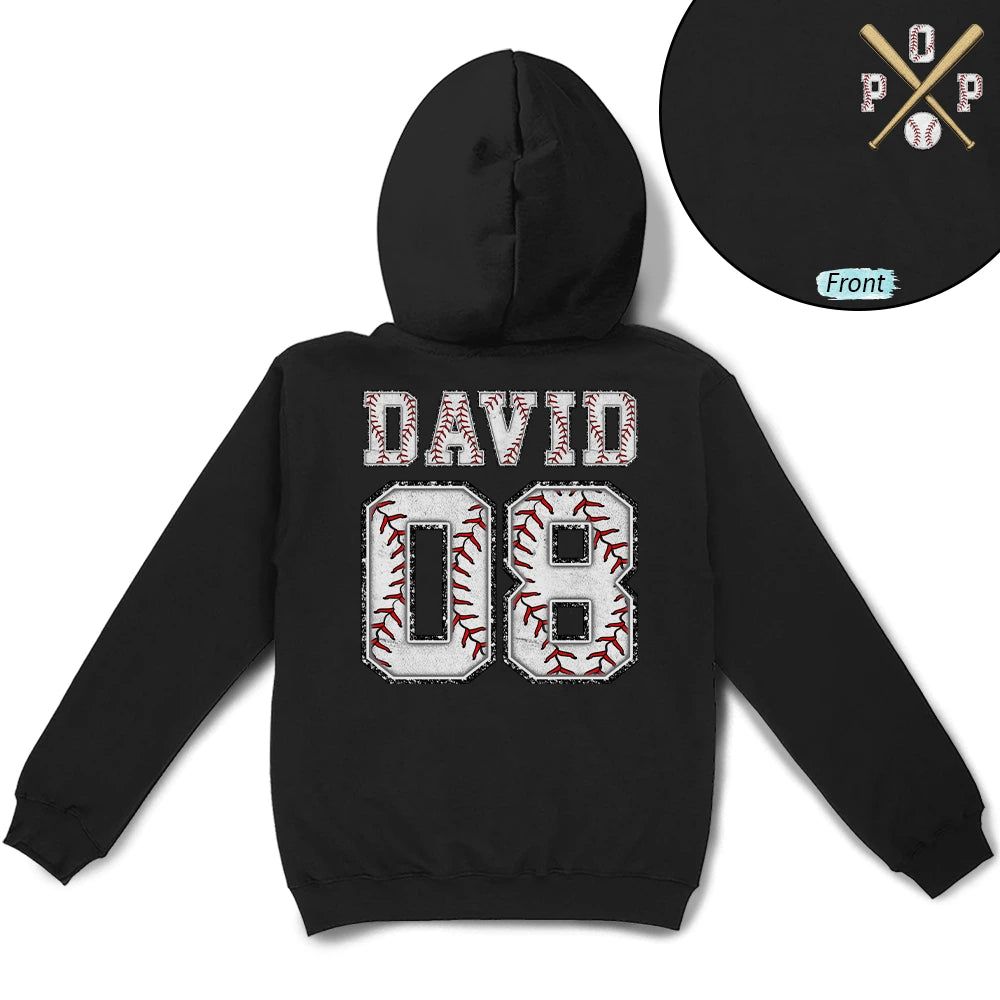 Baseball Dad Papa Crossed Arrows - Personalized T Shirt