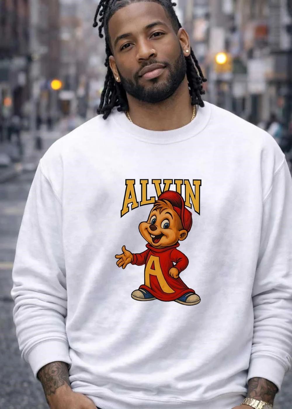 Alvin and the Chipmunks Alvin Presents Standing Character A Logo T-Shirt