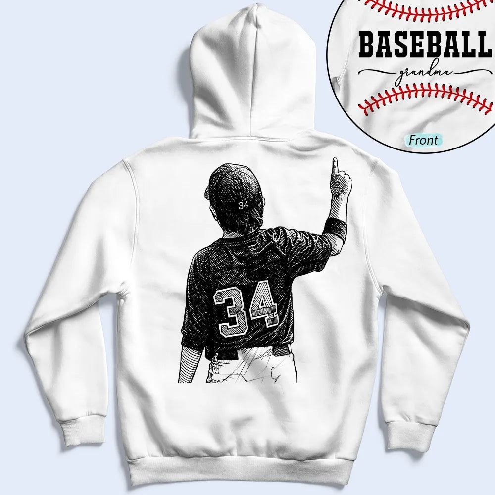 Custom Photo Ink Drawing Baseball Mom Dad - Personalized T Shirt