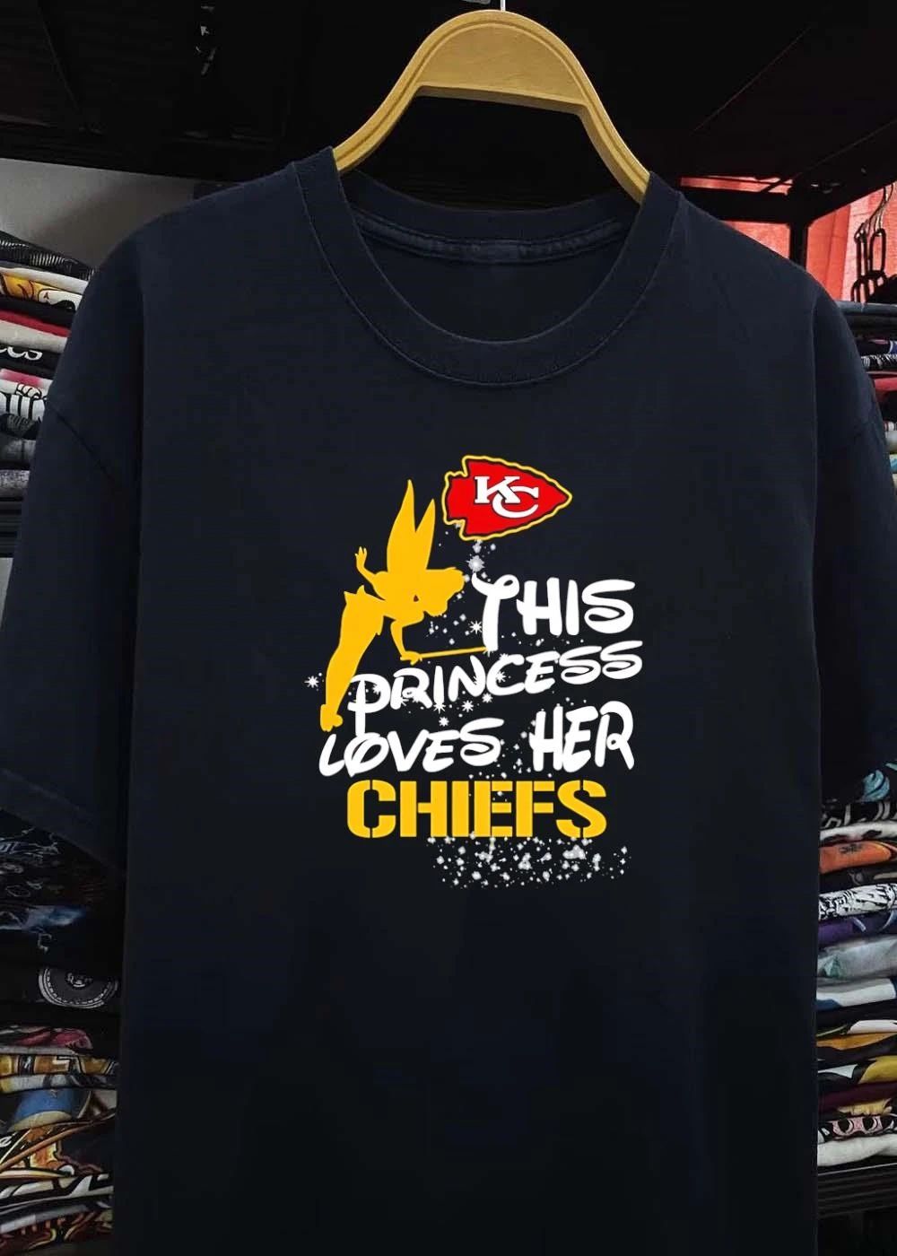 Tinkerbell This Princess Loves Her KC Chiefs shirt