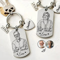 Custom Photo Bold Sketch Best Teacher Ever - Personalized Stainless Steel Keychain
