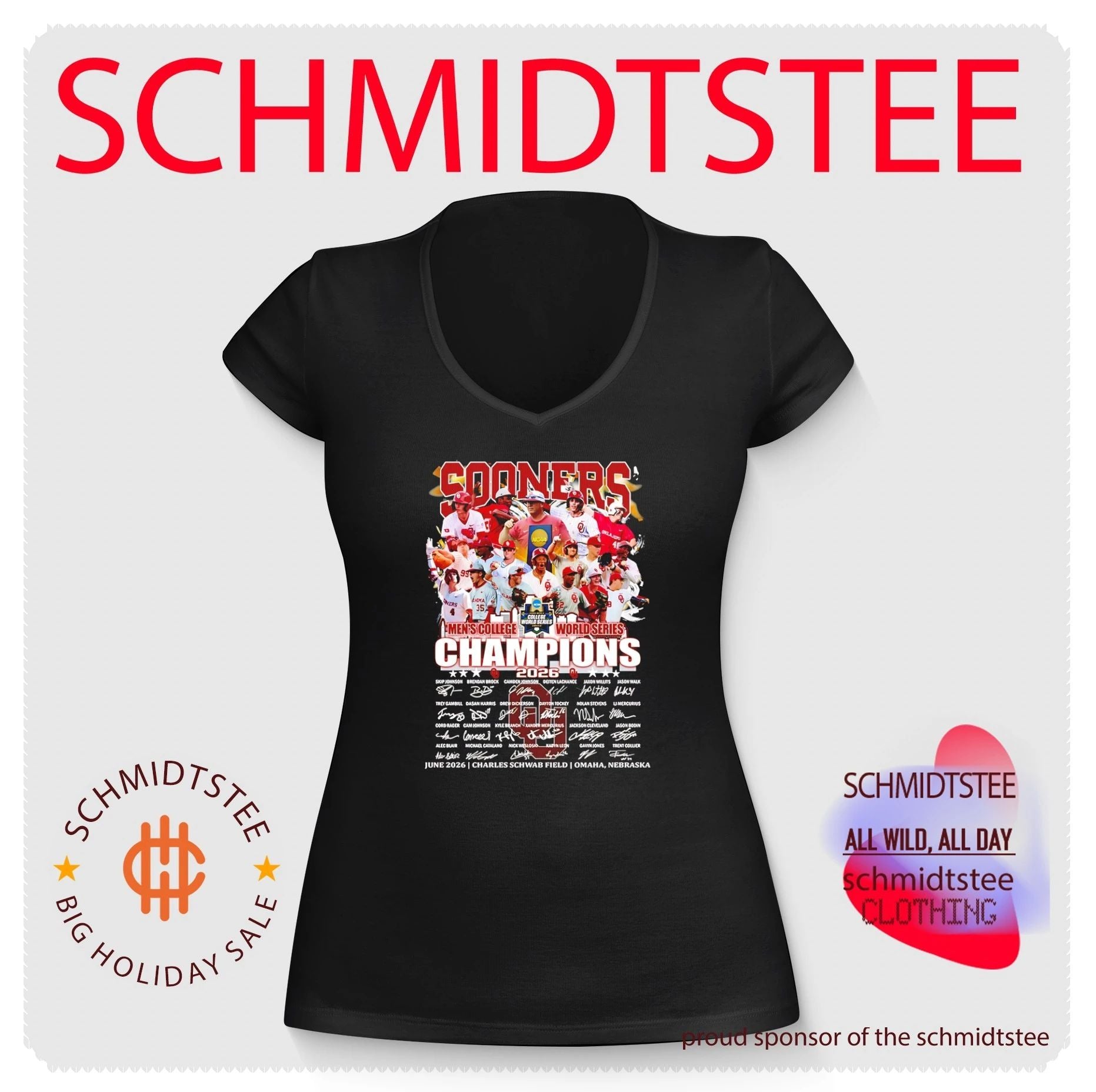 2026 Oklahoma Sooners Men’s College World Series Champions signature shirt