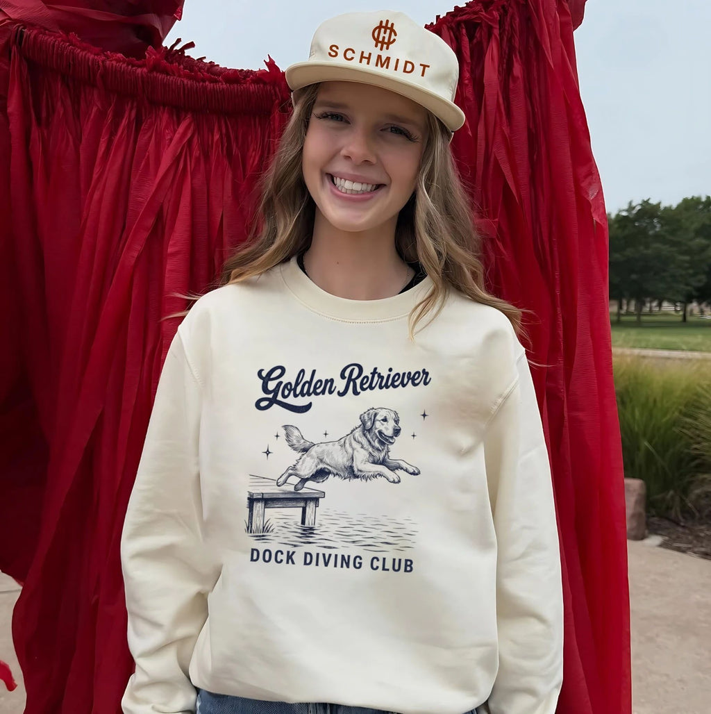 Golden retriever dock diving club shirt