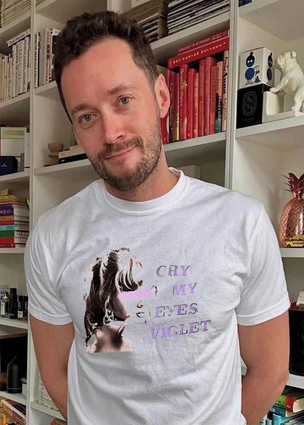 Woman Crying Eyes Violet Aesthetic Apparel T-Shirt